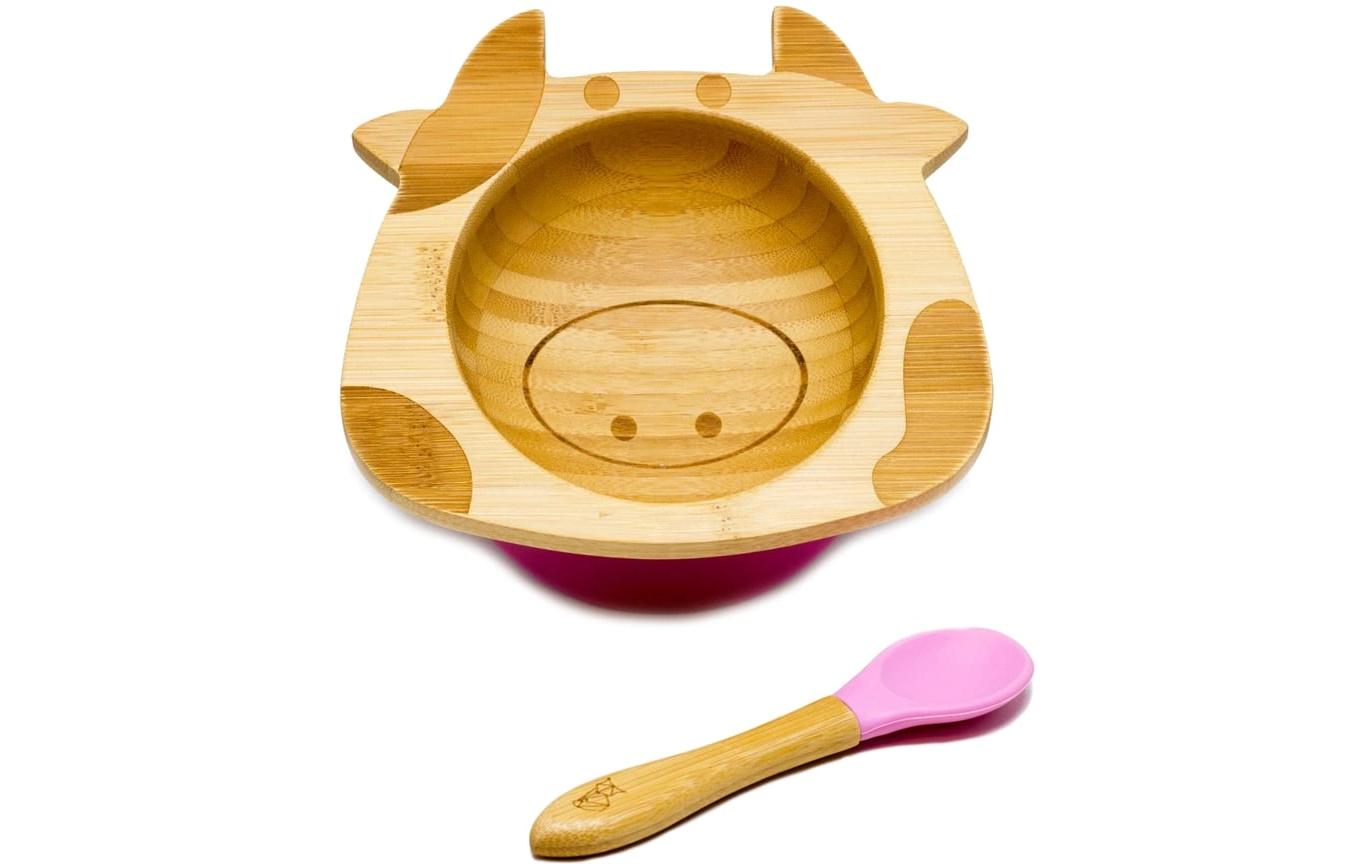 Kleinfuchs Babyteller Bambus Kuh Rosa Kleinfuchs Babyteller Bambus Kuh Rosa