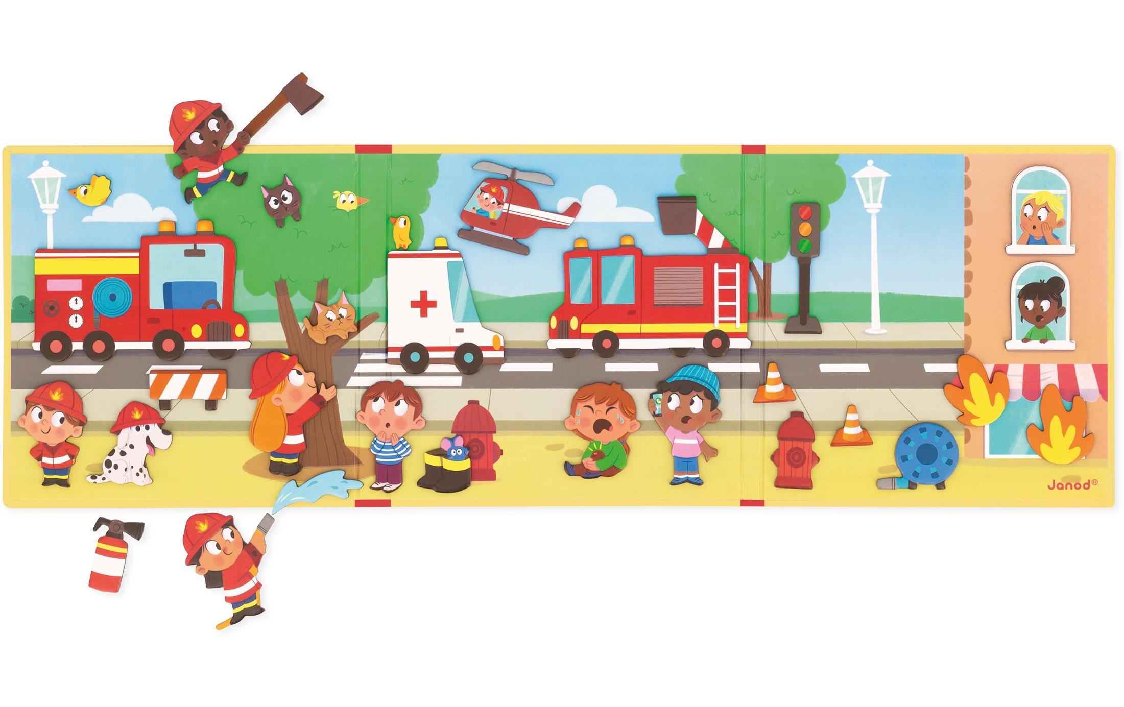 Janod Beschäftigungsspielzeug Magnetistories Feuerwehr Janod Beschäftigungsspielzeug Magnetistories Feuerwehr