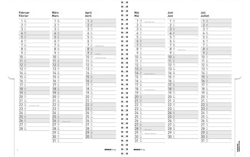 ingold-biwa Tagesagenda Edition light Spiral 2025/2026, Hellorange