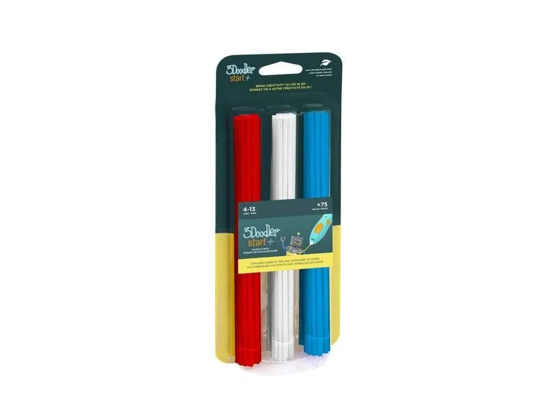 3Doodler 3D Pen Filament Start+ 75 Stück, Rot, Weiss, Blau 3Doodler 3D Pen Filament Start+ 75 Stück, Rot, Weiss, Blau