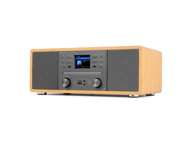 Audizio Avola-BMB DAB+/FM Radio mit BT u. CD, WLAN, bambus Braun