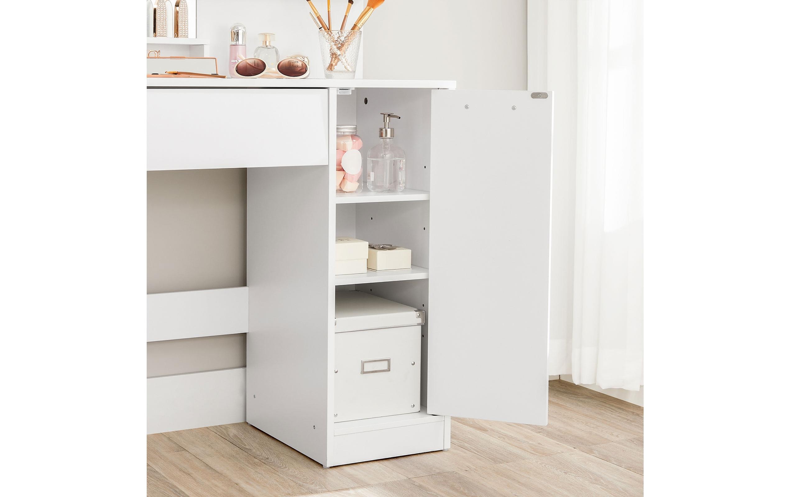 VASAGLE Schminktisch 80 x 40 x 132 cm, Weiss