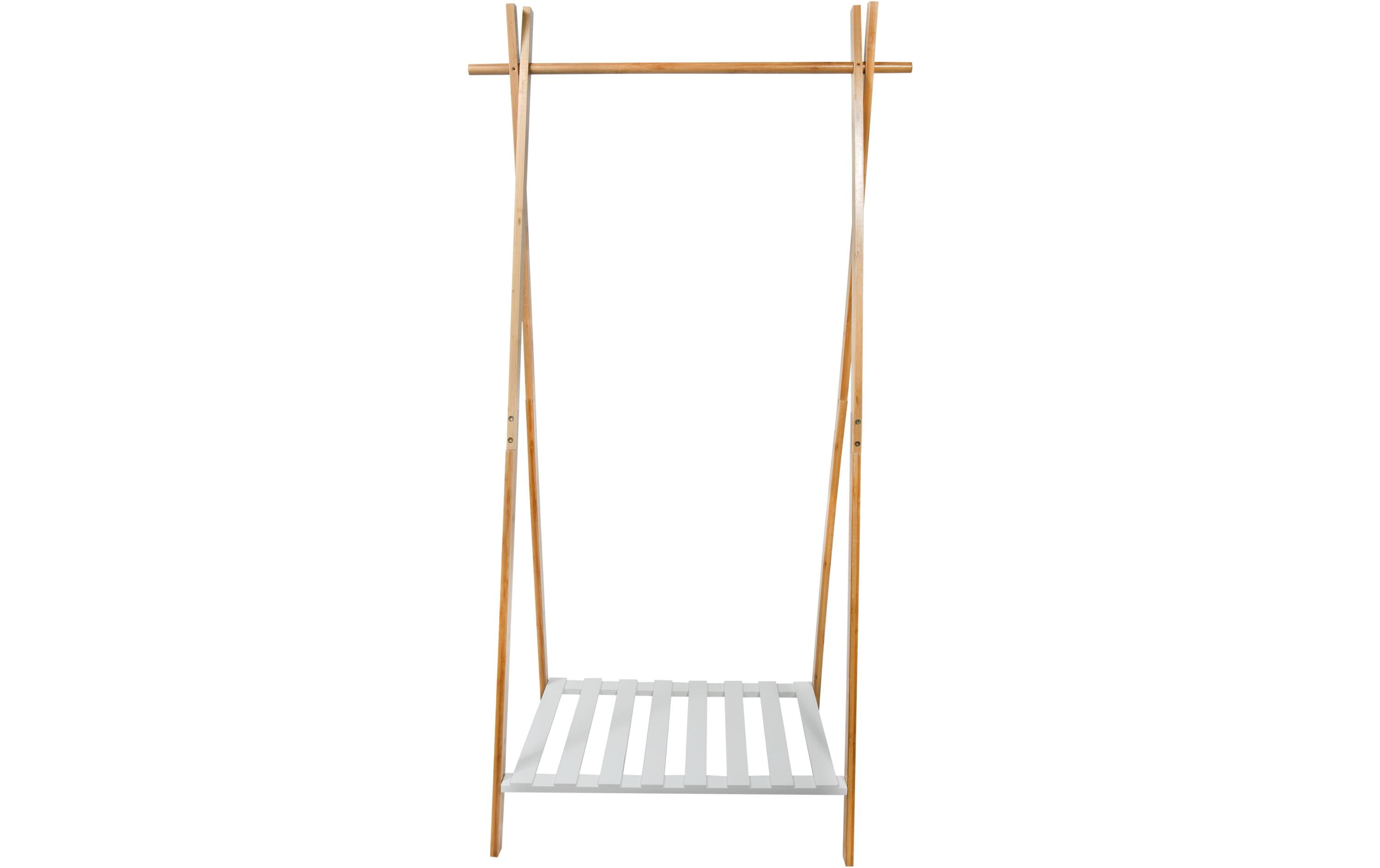 MSV Garderobenständer Mia 64 x 44 x 160.5 cm, Nature/Weiss