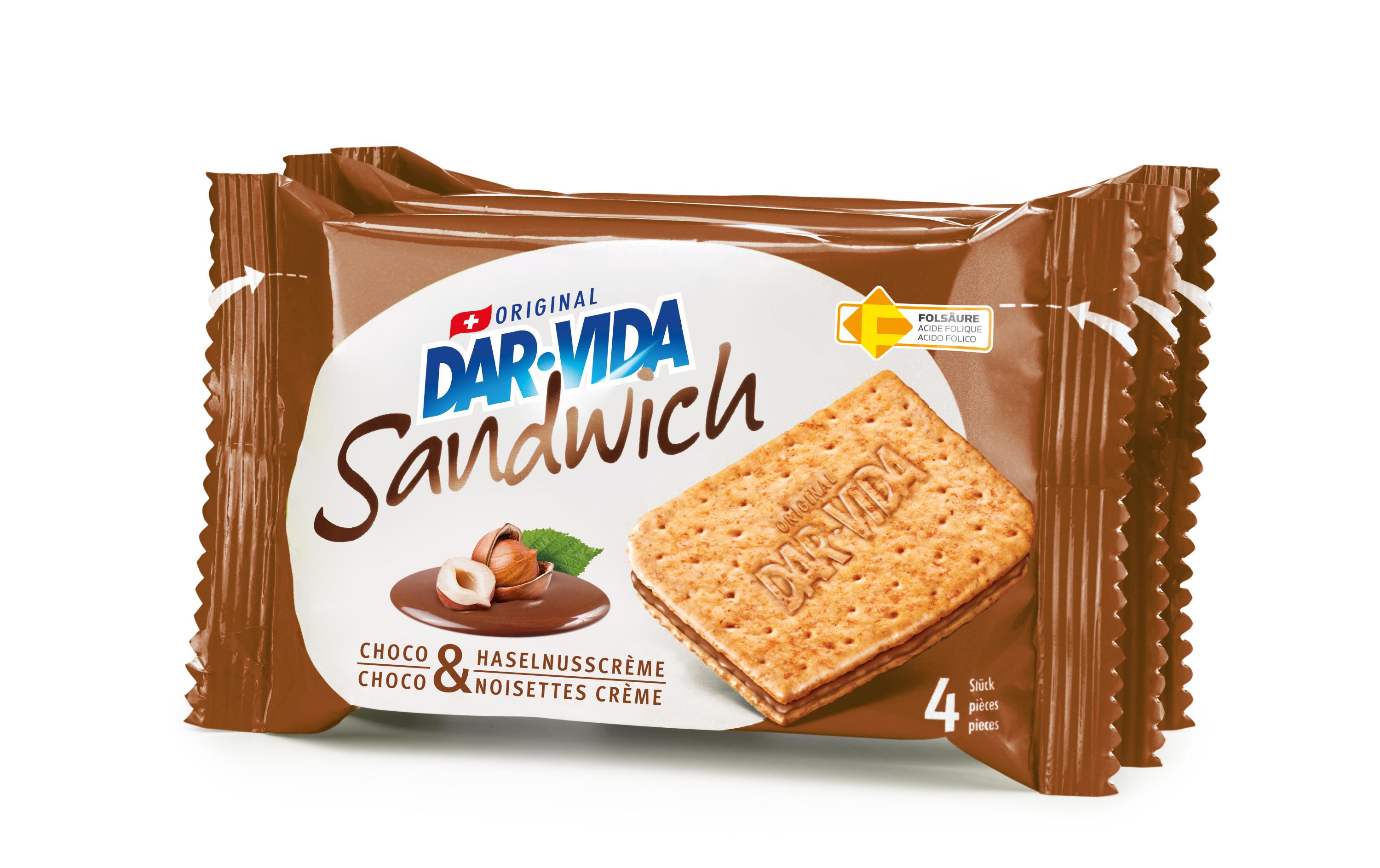 DAR-VIDA Snack Sandwich Choco & Haselnusscrème 195 g