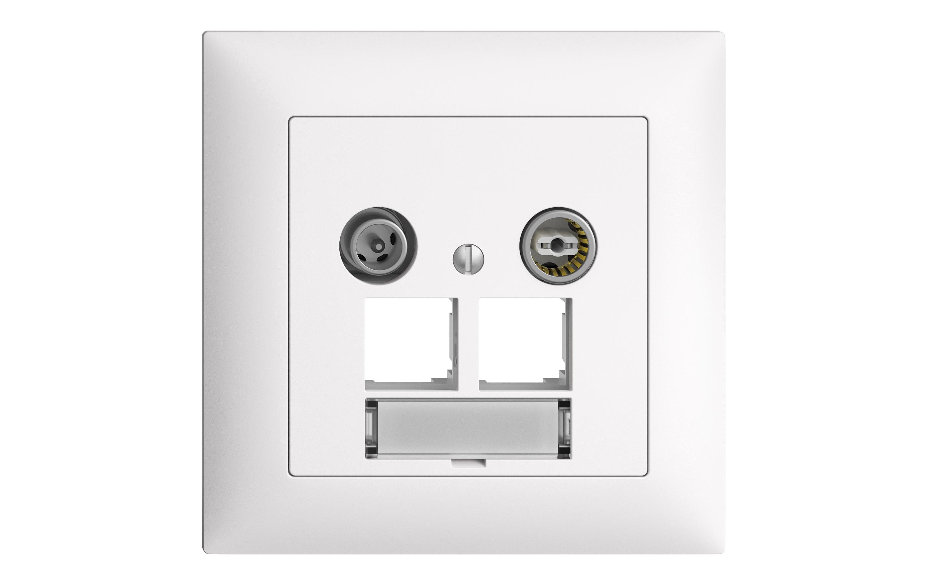 Feller EDIZIOdue Multimedia-Dose UP 2xRJ45 11dB EASYNET