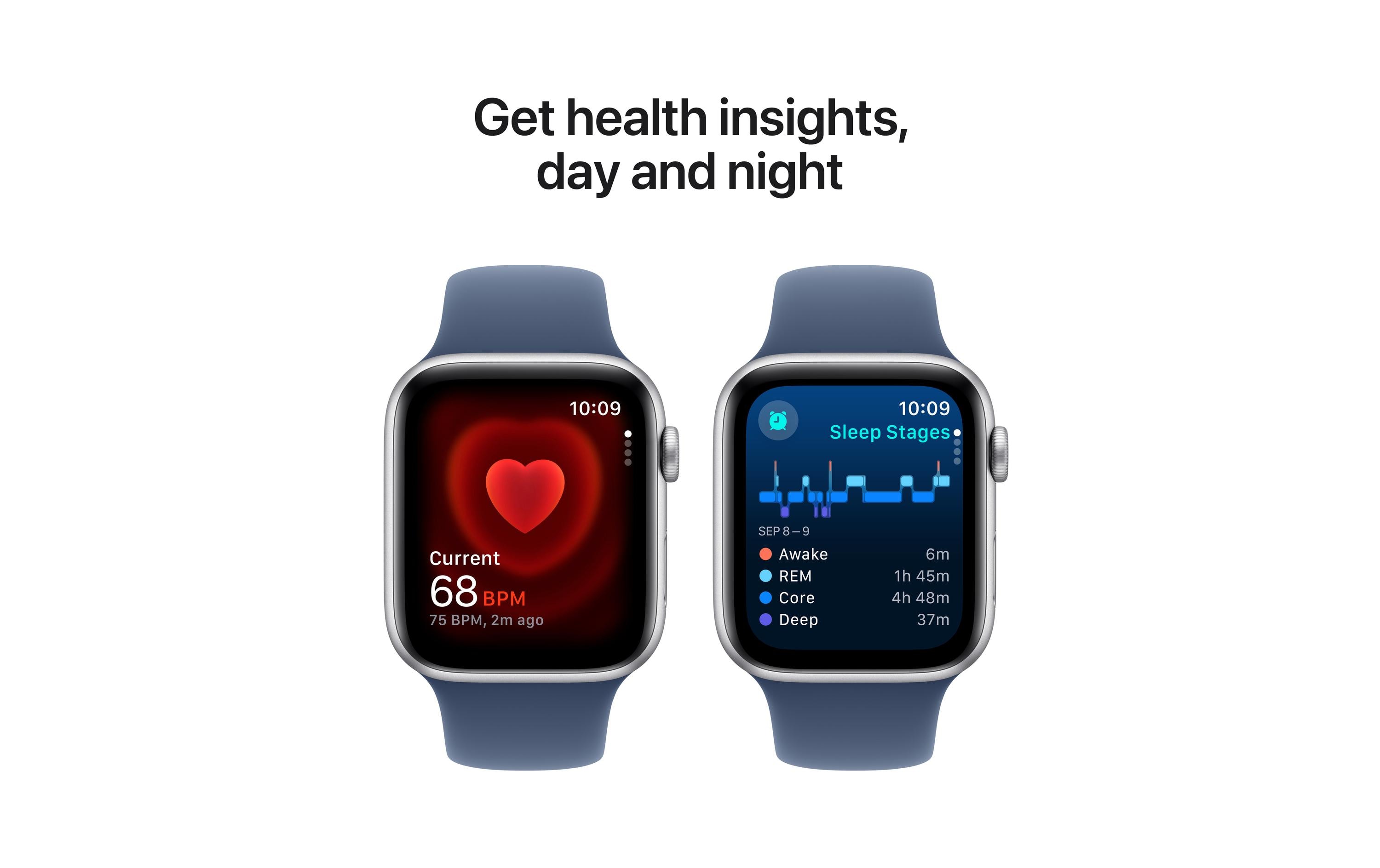 Apple Watch SE 2024 44 mm LTE Silver Denim Sport Band S/M