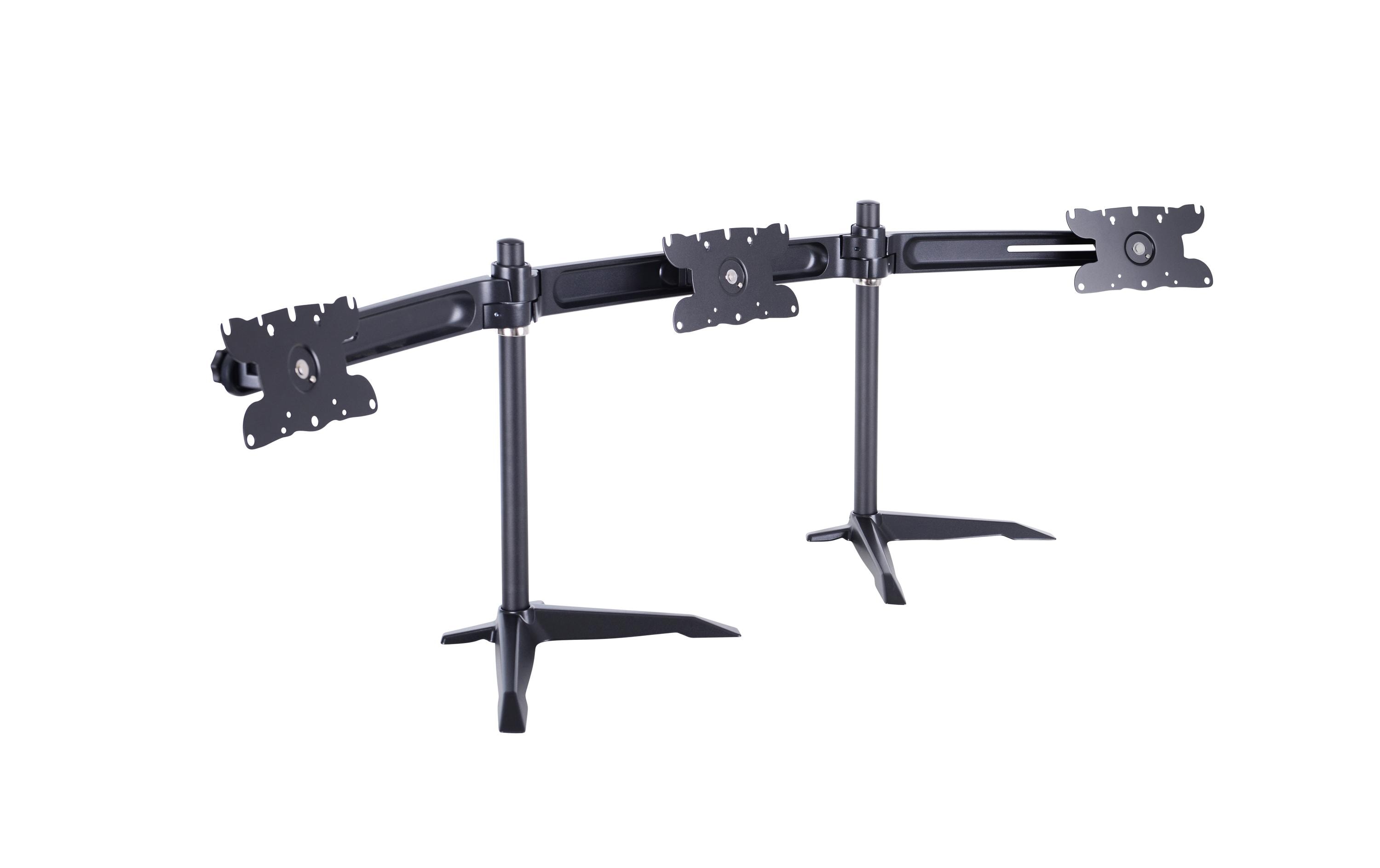 Multibrackets Monitor-Standfuss Triple L bis 24 kg – Schwarz