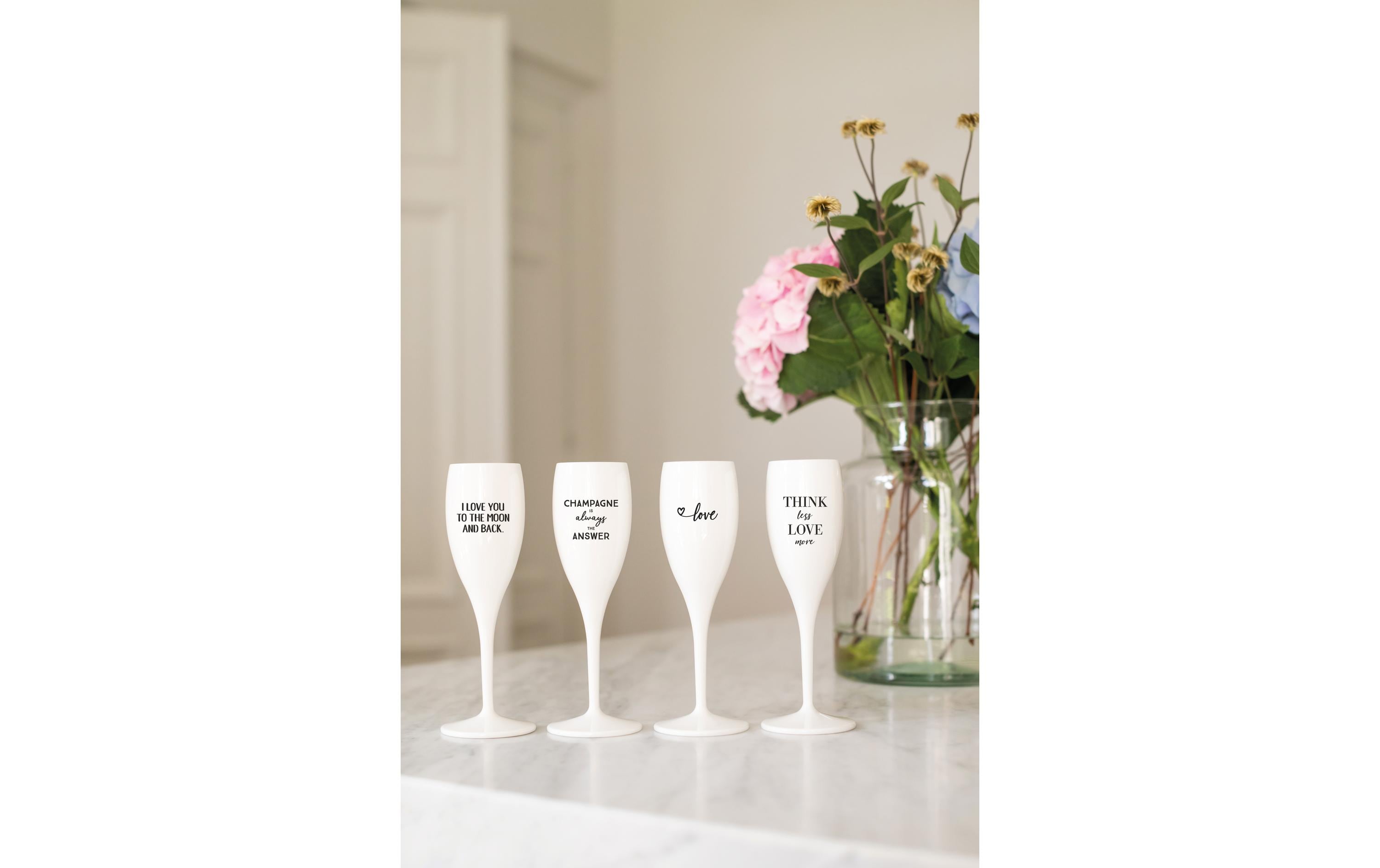 Koziol Sektglas Superglas Love 100 ml, 1 Stück, Weiss