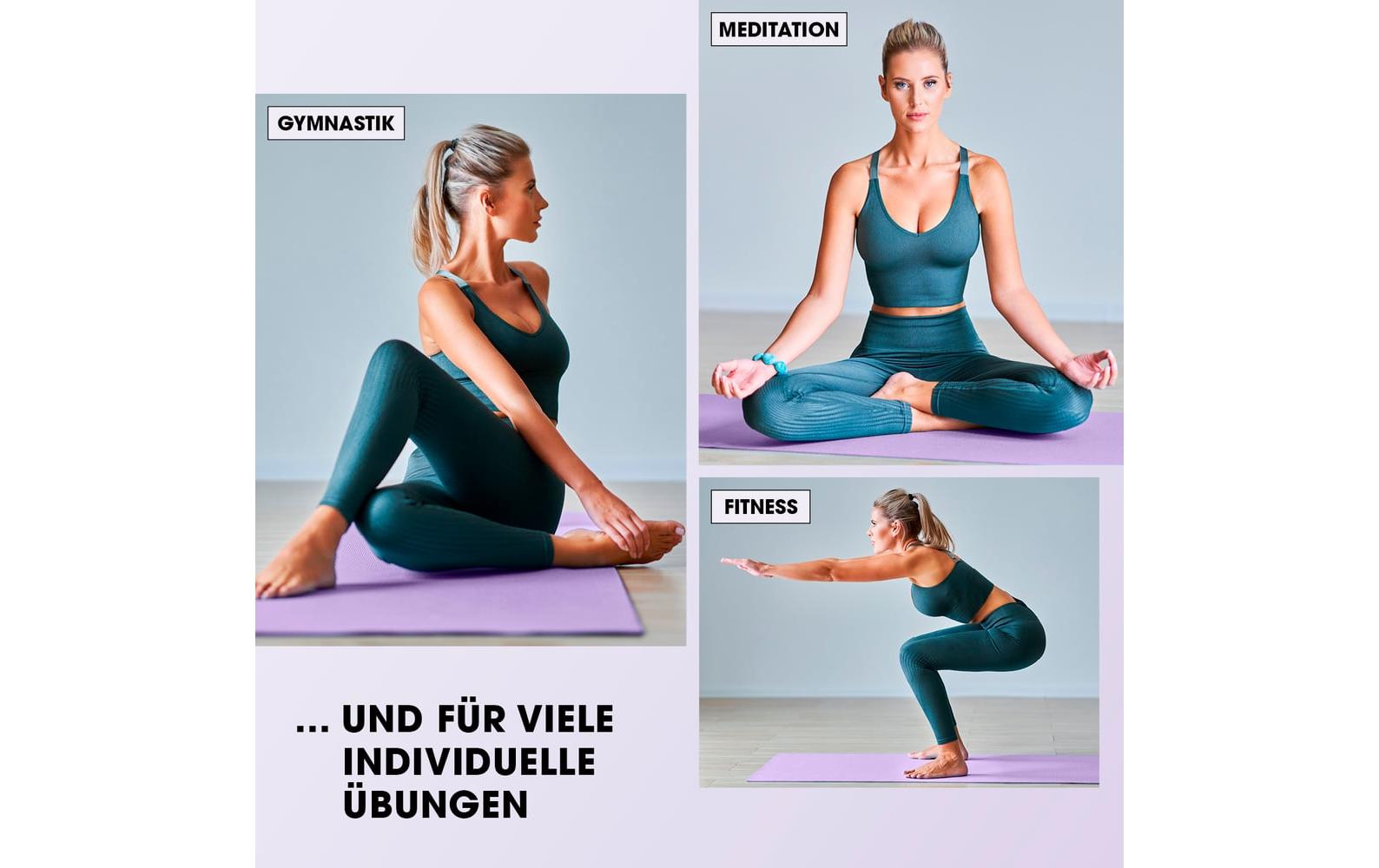 World Fitness Fitnessmatte Yamuna 183 cm x 61 cm, Lila