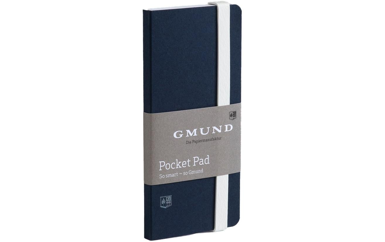 Gmund Notizbuch Pocket Pad 6.7 x 13.8 cm, Blanko, Dunkelblau