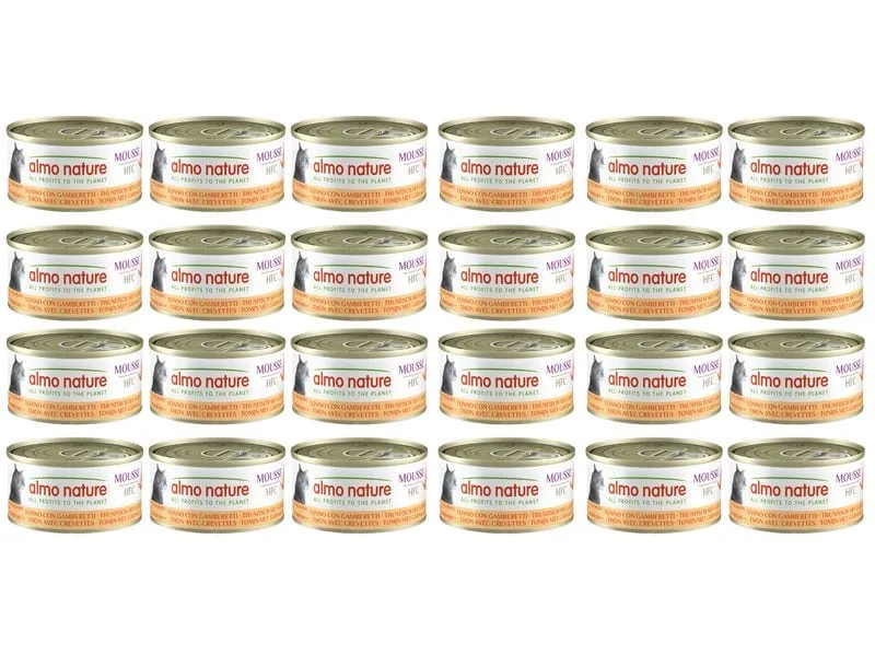 Almo Nature Nassfutter HFC Mousse Thunfisch und Garnelen 24 x 70 g Almo Nature Nassfutter HFC Mousse Thunfisch und Garnelen 24 x 70 g