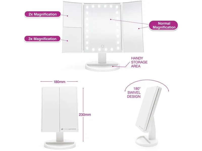 Rio Kosmetikspiegel 3 Way Makeup Mirror Weiss Rio Kosmetikspiegel 3 Way Makeup Mirror Weiss