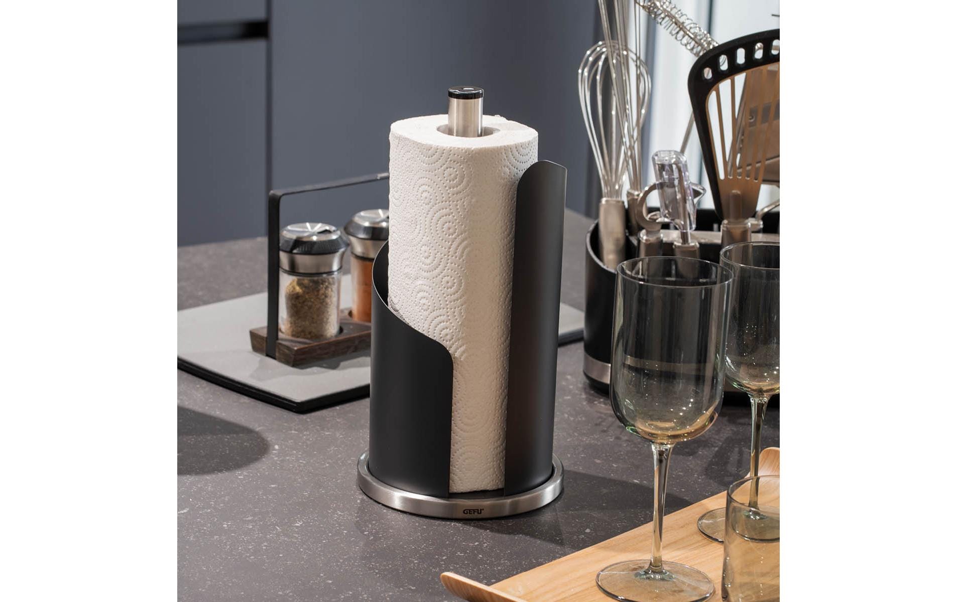 GEFU Küchenrollenhalter Curve Schwarz