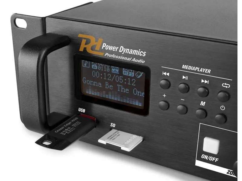 Power Dynamics Verstärker Pro PDV120 MP3 4-Zonen Mischer