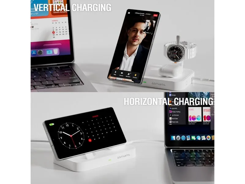 4smarts Qi2 Ladestation Trident mit Charger für Samsung Watch, weiss 4smarts Qi2 Ladestation Trident mit Charger für Samsung Watch, weiss