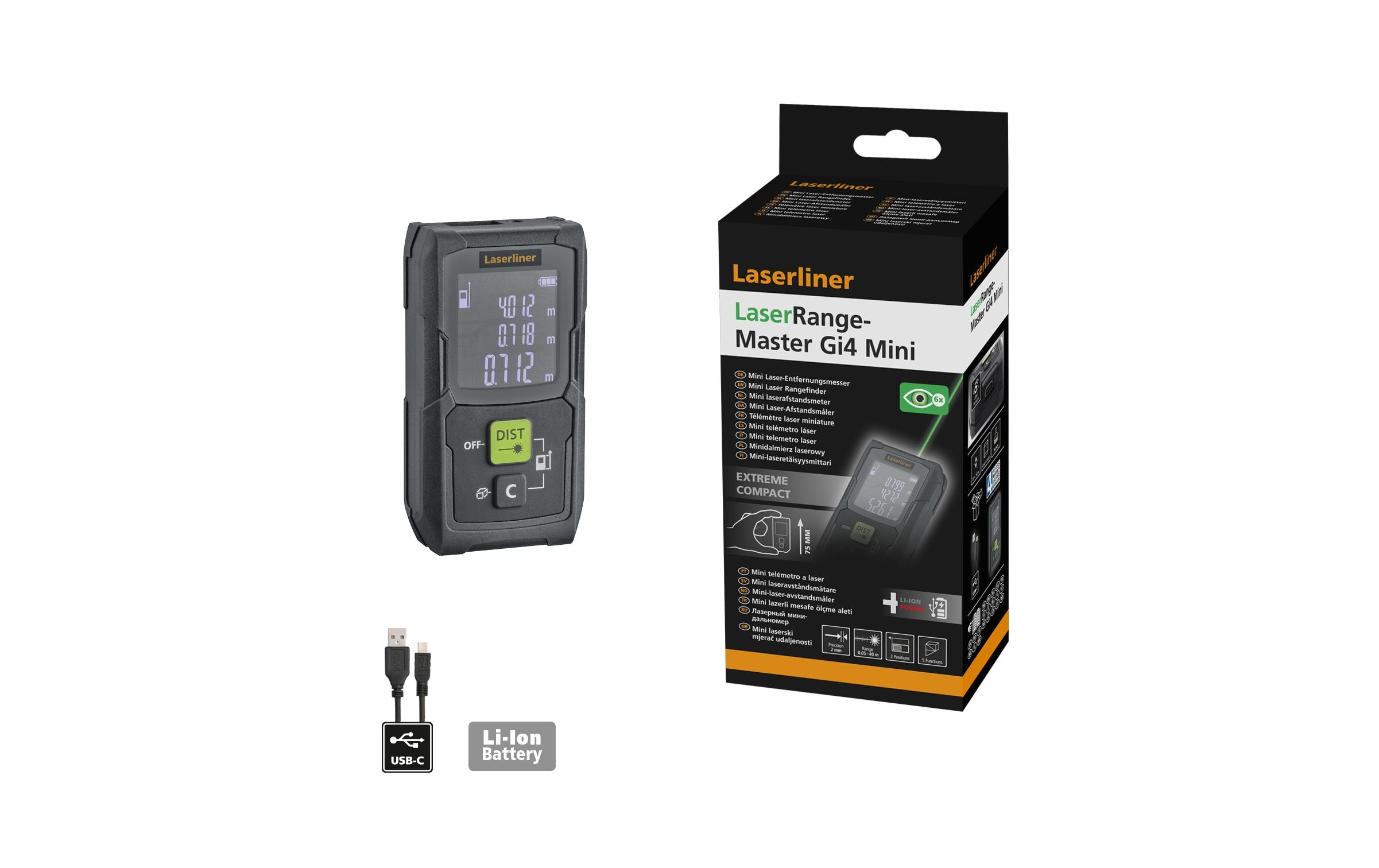 Laserliner Laser-Distanzmesser LaserRange-Master Gi4 Mini 40 m