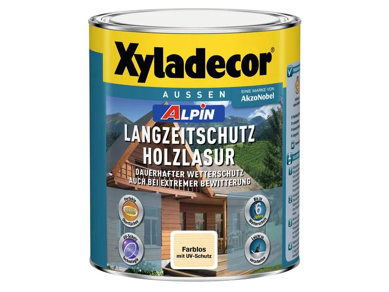 Xyladecor Holzlasur Alpin Langzeitschutz, Farblos, 1 L Xyladecor Holzlasur Alpin Langzeitschutz, Farblos, 1 L