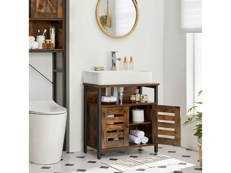 VASAGLE Waschbeckenunterschrank 60 x 60 cm, Braun VASAGLE Waschbeckenunterschrank 60 x 60 cm, Braun