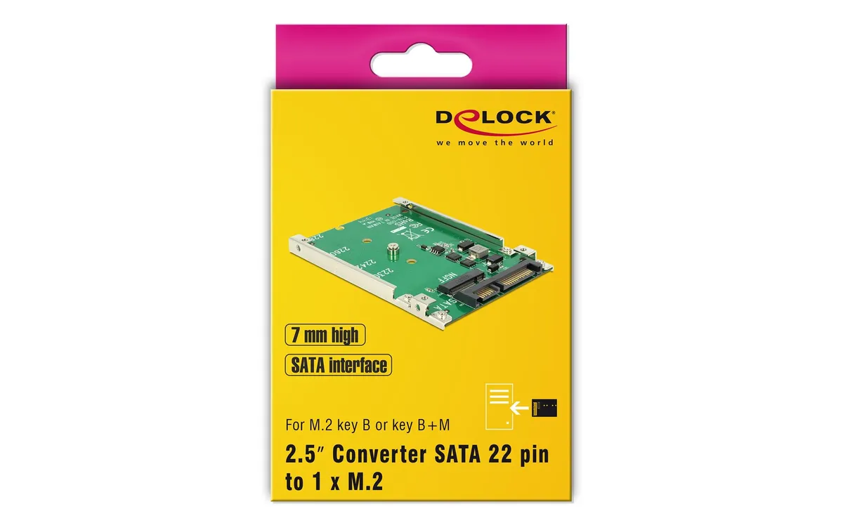 Delock 2.5-Adapterplatine für M.2-Module Delock 2.5-Adapterplatine für M.2-Module
