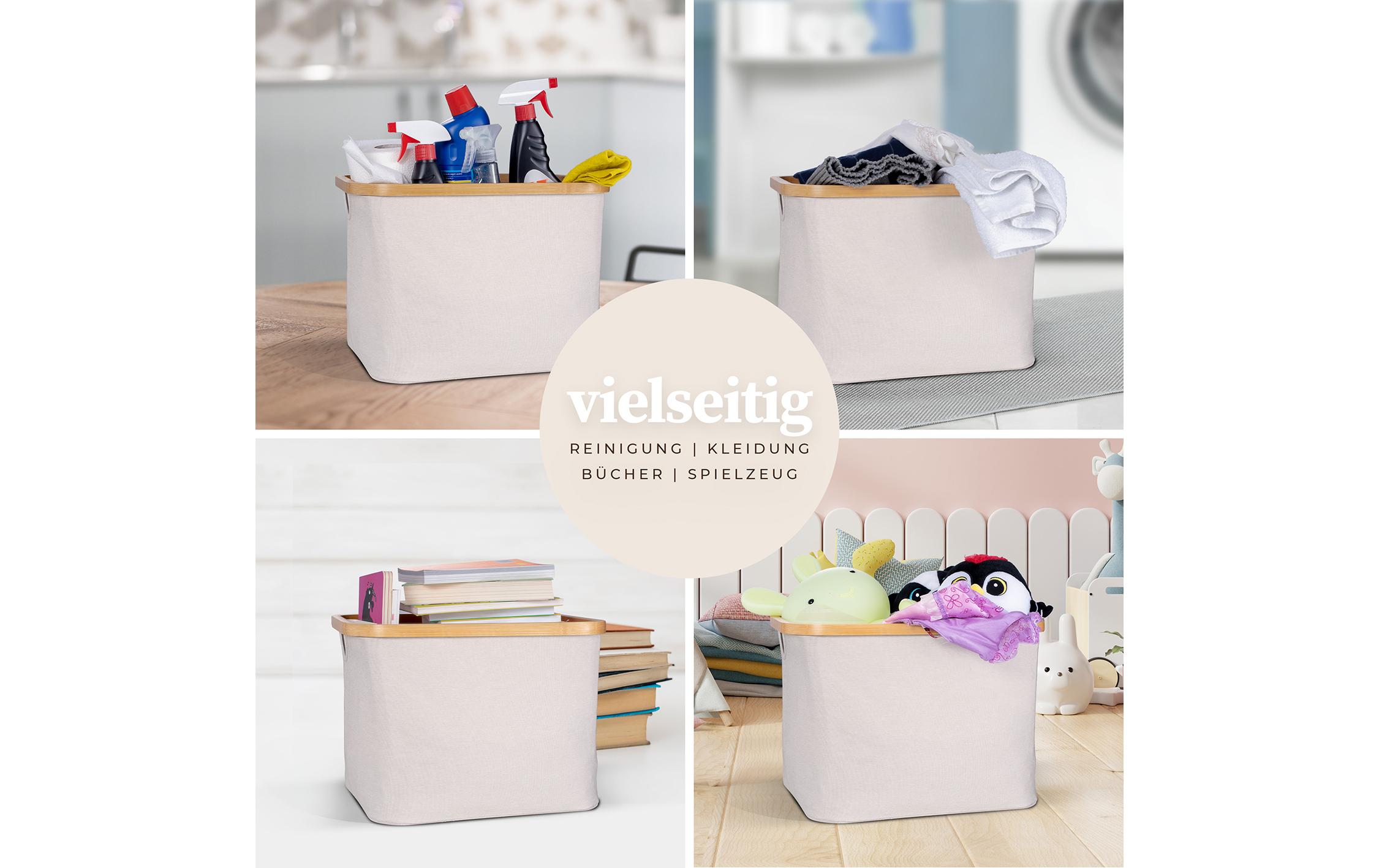 Hennez Wäschekorb Adrian 40 l, Grau/Nature