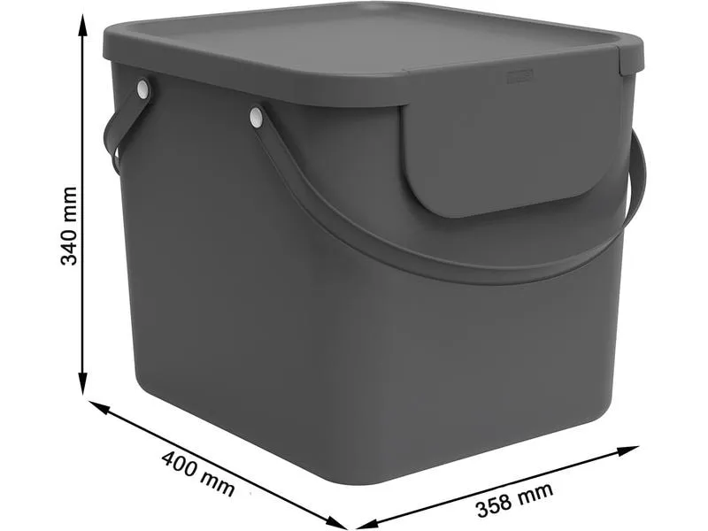 Rotho Recyclingbehälter Albula 40 l, Blau/Grau/Schwarz Rotho Recyclingbehälter Albula 40 l, Blau/Grau/Schwarz