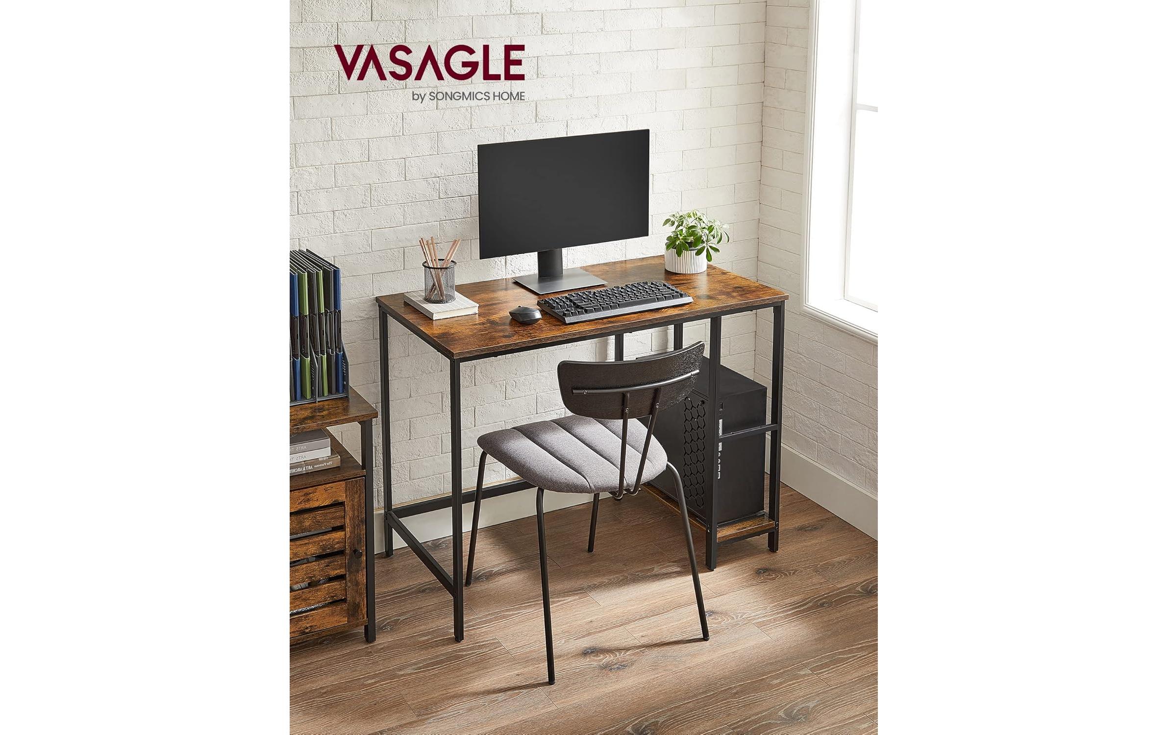 VASAGLE Tisch Braun/Schwarz 100 x 50 cm