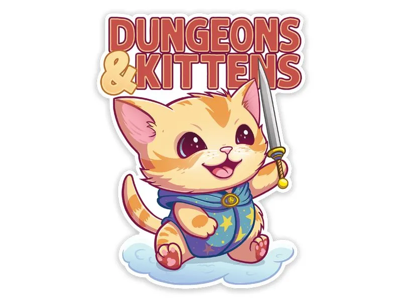 Glass Staff Dungeons & Kittens Sticker Mehrfarbig