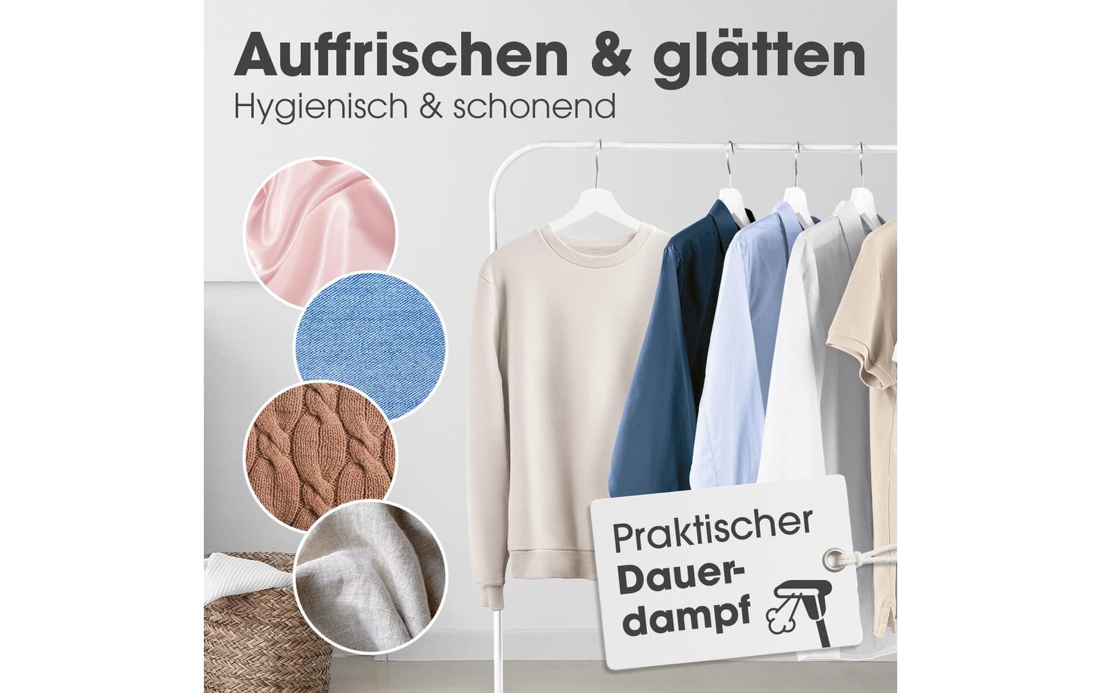 CLEANmaxx Dampfbürste 2-in-1 – 1600W schwarz 165 ml Tank 1600 W