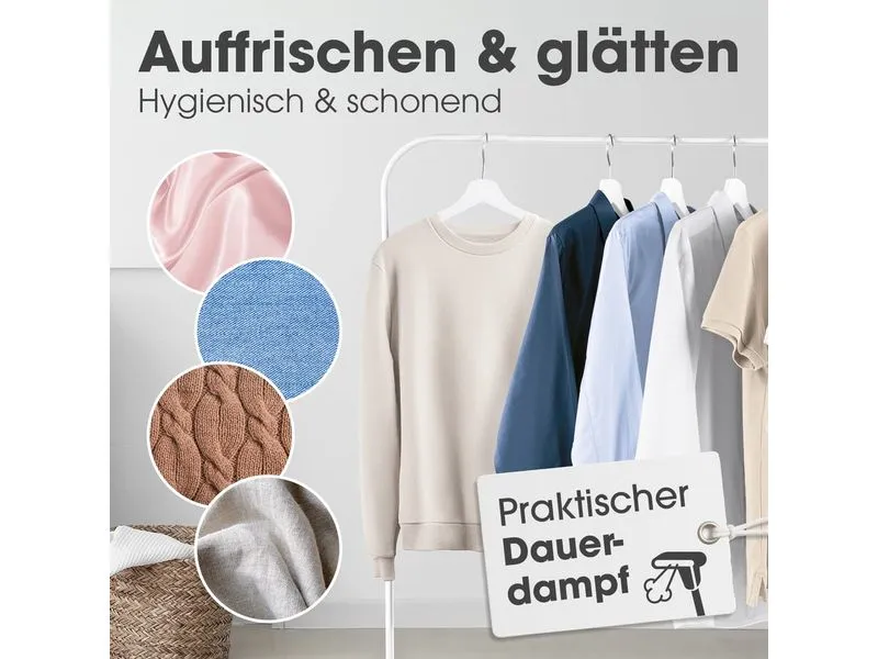 CLEANmaxx Dampfbürste 2-in-1 – 1600W schwarz 165 ml Tank 1600 W CLEANmaxx Dampfbürste 2-in-1 – 1600W schwarz 165 ml Tank 1600 W