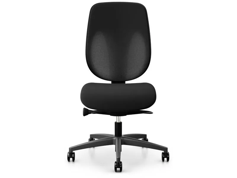 Giroflex Bürostuhl 353 mit Netzrücken, ohne Armlehnen, Schwarz