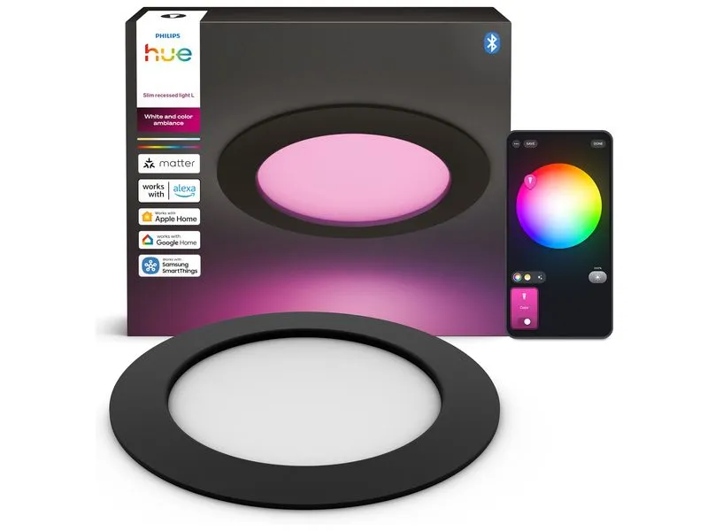 Philips Hue Deckenleuchte WCA Slim Recessed Light L Schwarz