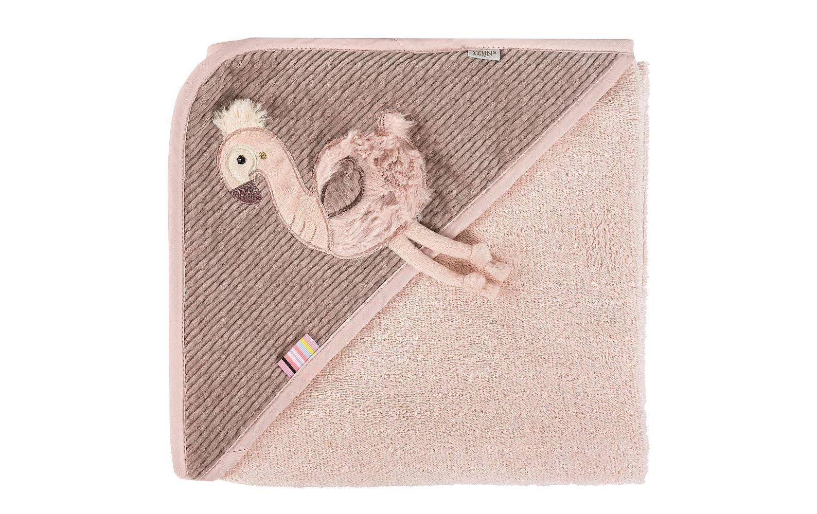 fehn Kapuzenbadetuch Flamingo Rose