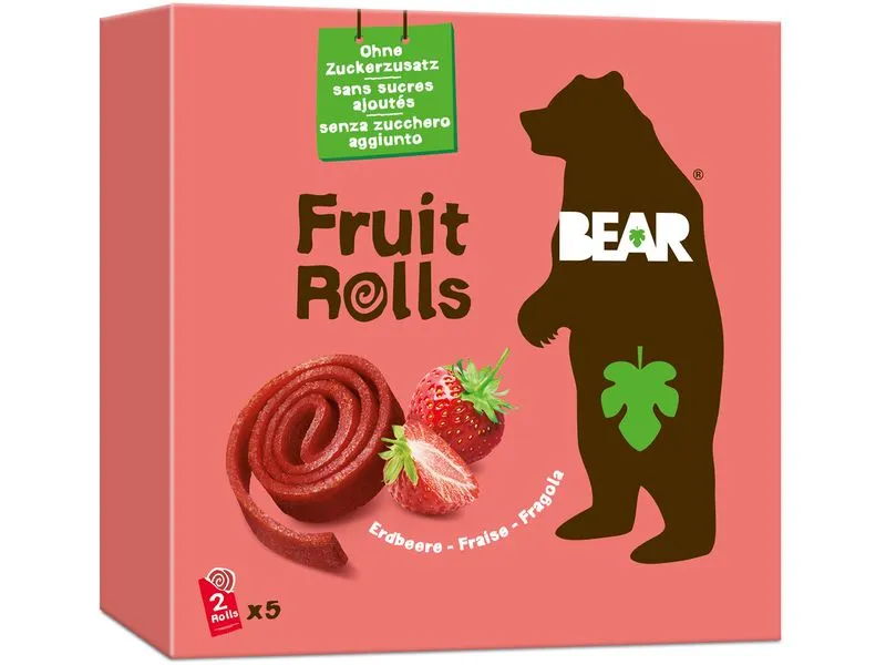 BEAR Gummibonbons Bear Fruit Rolls Erdbeere 100 g BEAR Gummibonbons Bear Fruit Rolls Erdbeere 100 g