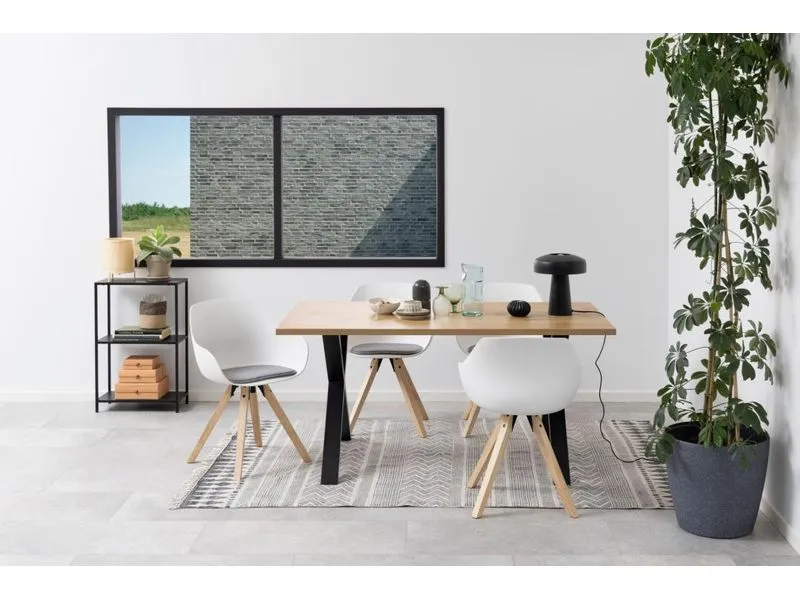 AC Design Stuhl Tina Hellgrau/Braun, 2 Stück