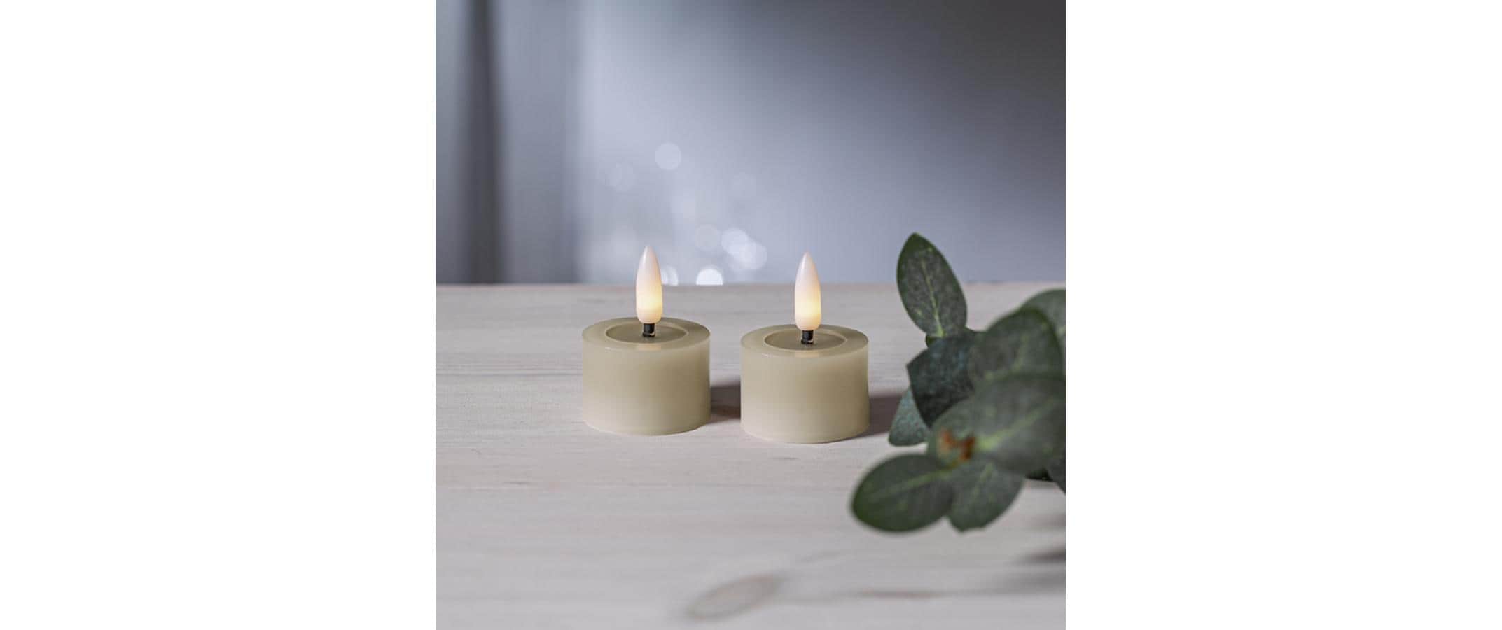 Star Trading LED Teelichter Set 2 Pack Flow 5 cm – Beige