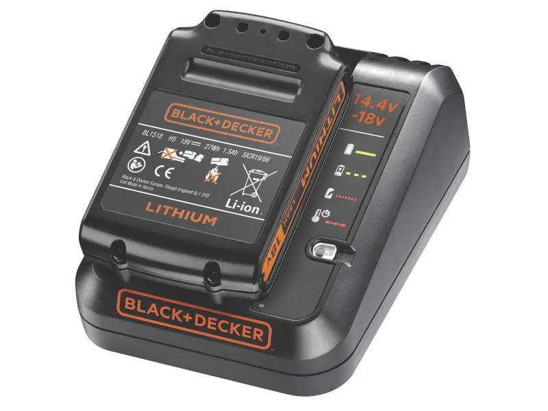 BLACK+DECKER Akku und Ladegerät 18 V 1,5 Ah BDC1A15-QW