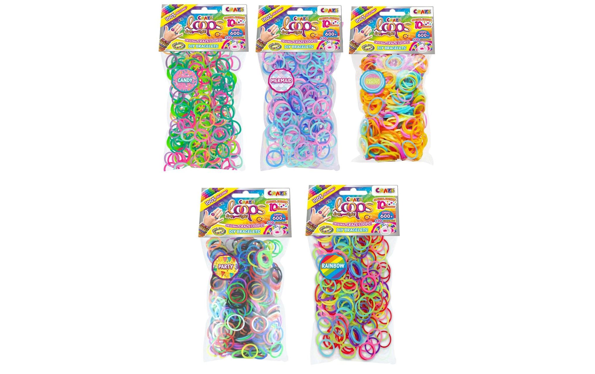 Craze Bastelset Loops - 600 Loops Bag assortiert