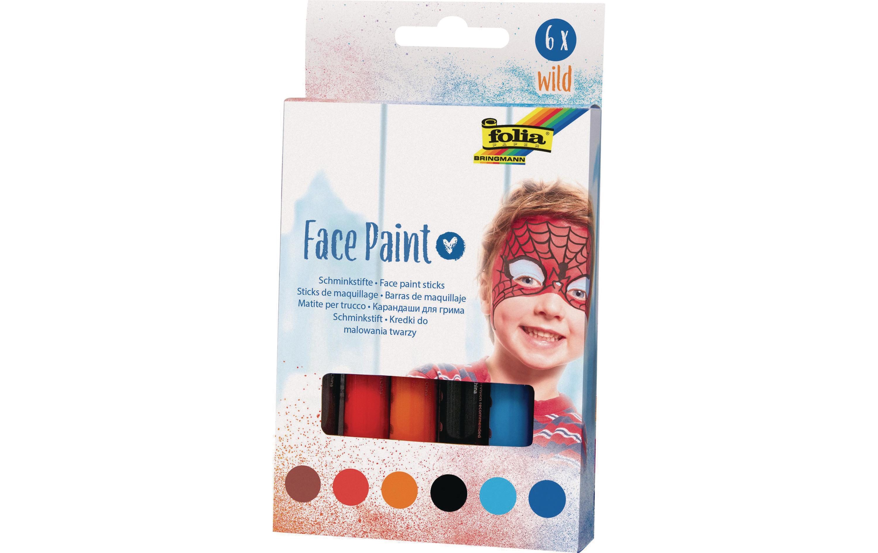Folia Schminkfarbe Wild 6 Stück
