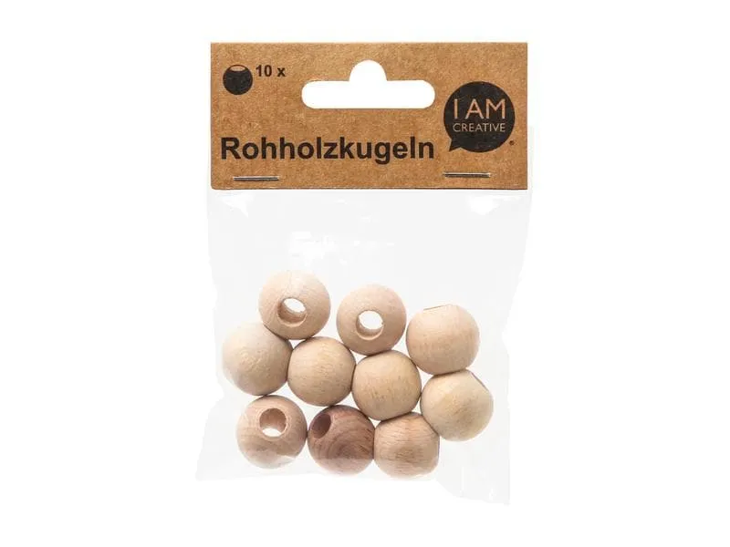 lalana Holzperlen mit Grossloch 20 mm, 10 Stück lalana Holzperlen mit Grossloch 20 mm, 10 Stück