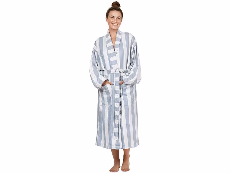 Dock & Bay Bademantel Waffle Storm Cloud Blau/Weiss