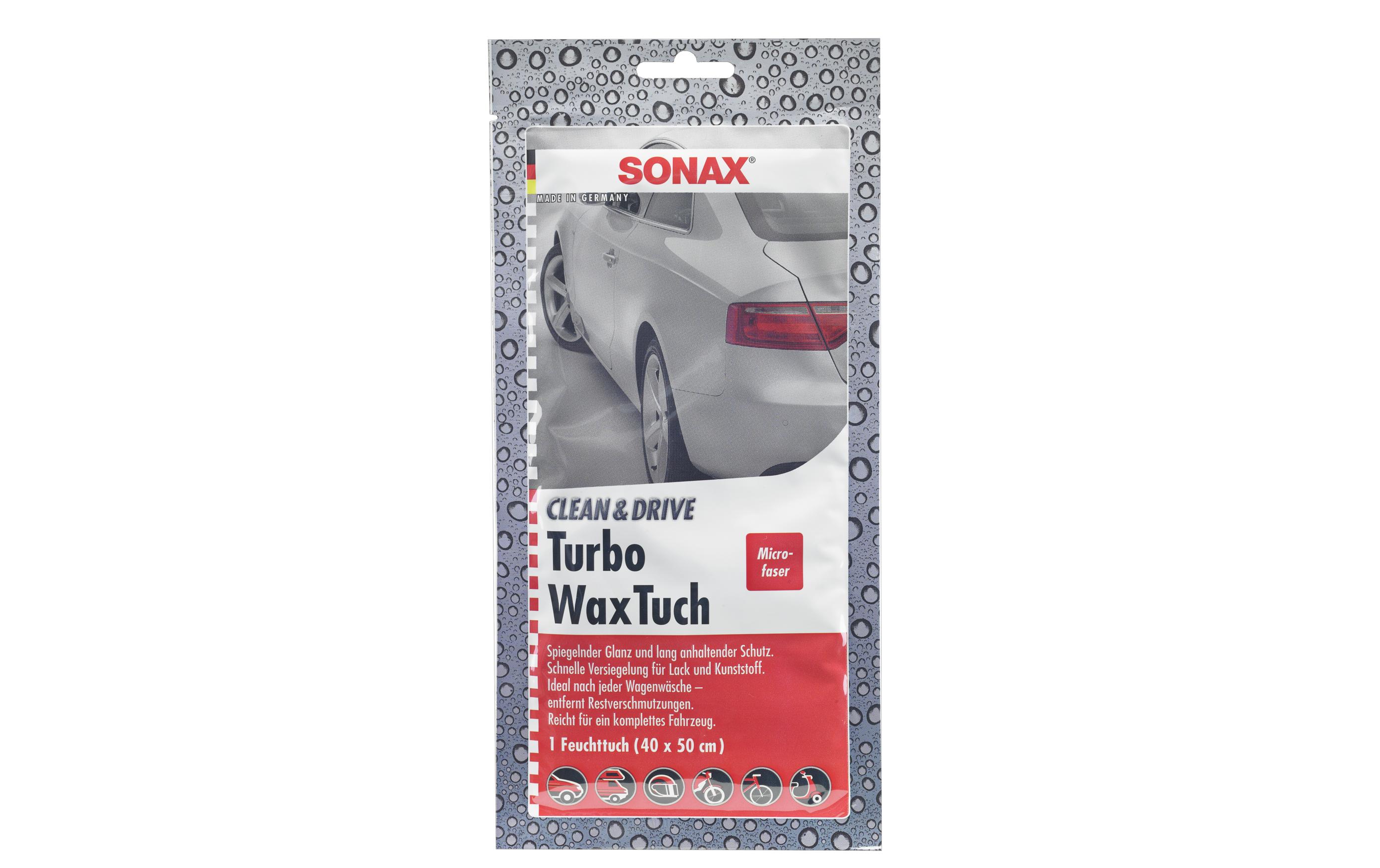 Sonax Mikrofasertuch Clean&Drive TurboWaxTuch, 40 x 50 cm