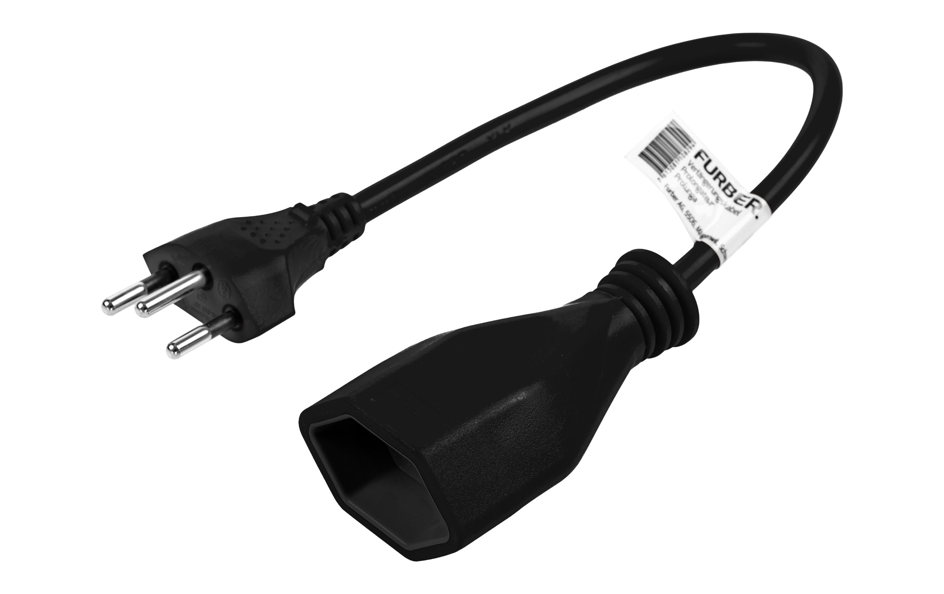 FURBER.power Verlängerungskabel T13-T12 0.2 m Schwarz