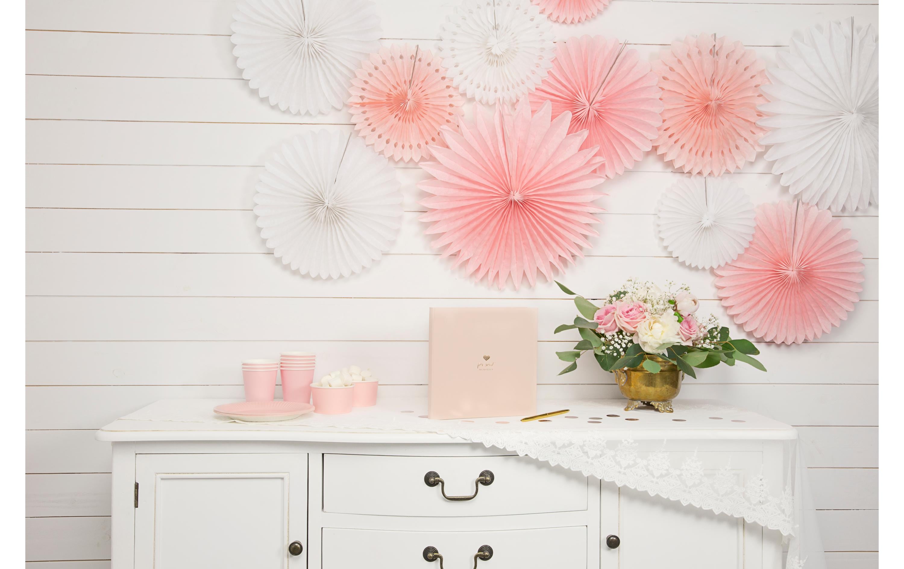 Partydeco Rosetten 3 Stück, Weiss Partydeco Rosetten 3 Stück, Weiss