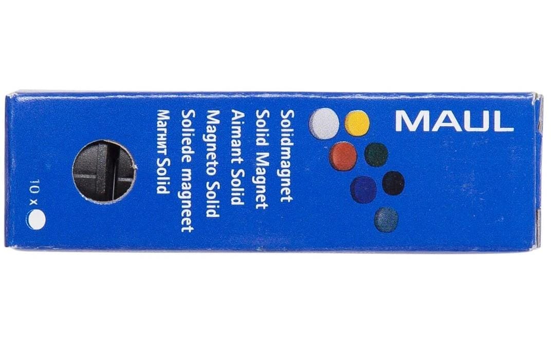 Maul Haftmagnet Solid Ø 24 mm, 600 g, Schwarz, 10 Stück