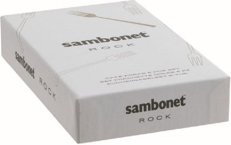 Sambonet Kuchengabel Rock 1 Stück, Schwarz glanz/Metall/Silber