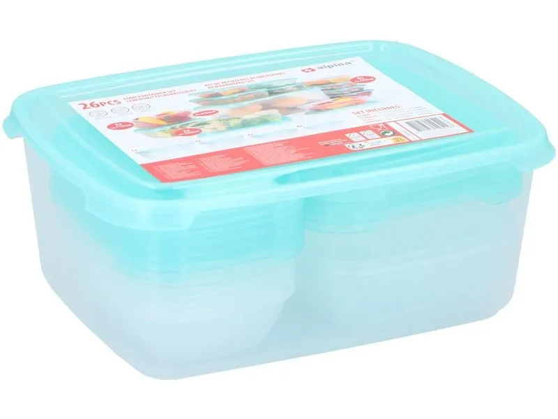 alpina Vorratsboxen Set 13-teilig 6.8 l, Blau/Transparent alpina Vorratsboxen Set 13-teilig 6.8 l, Blau/Transparent