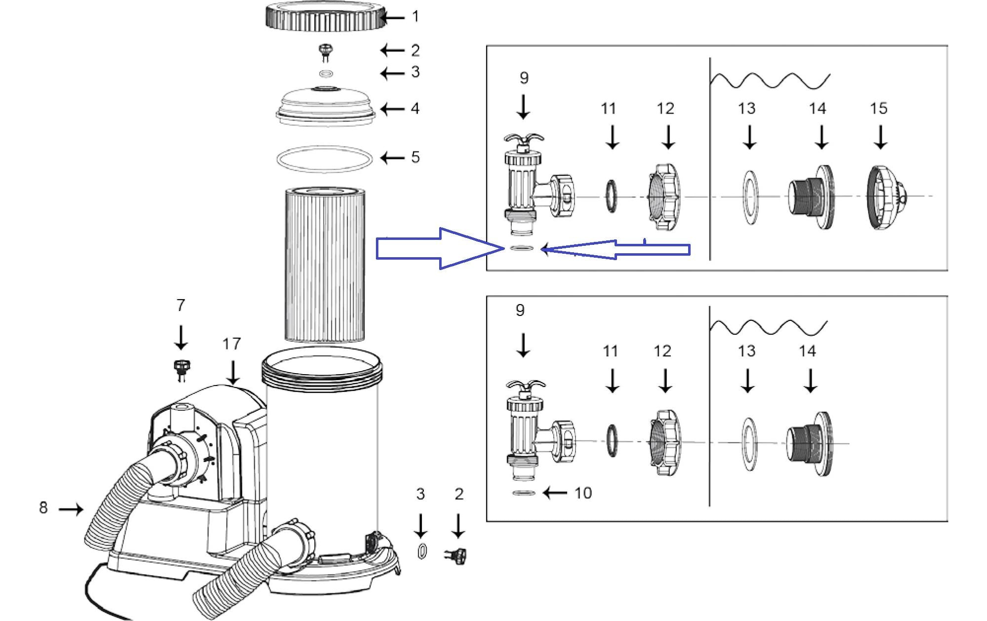 Intex Ersatzteil Dichtring für Absperrschieber