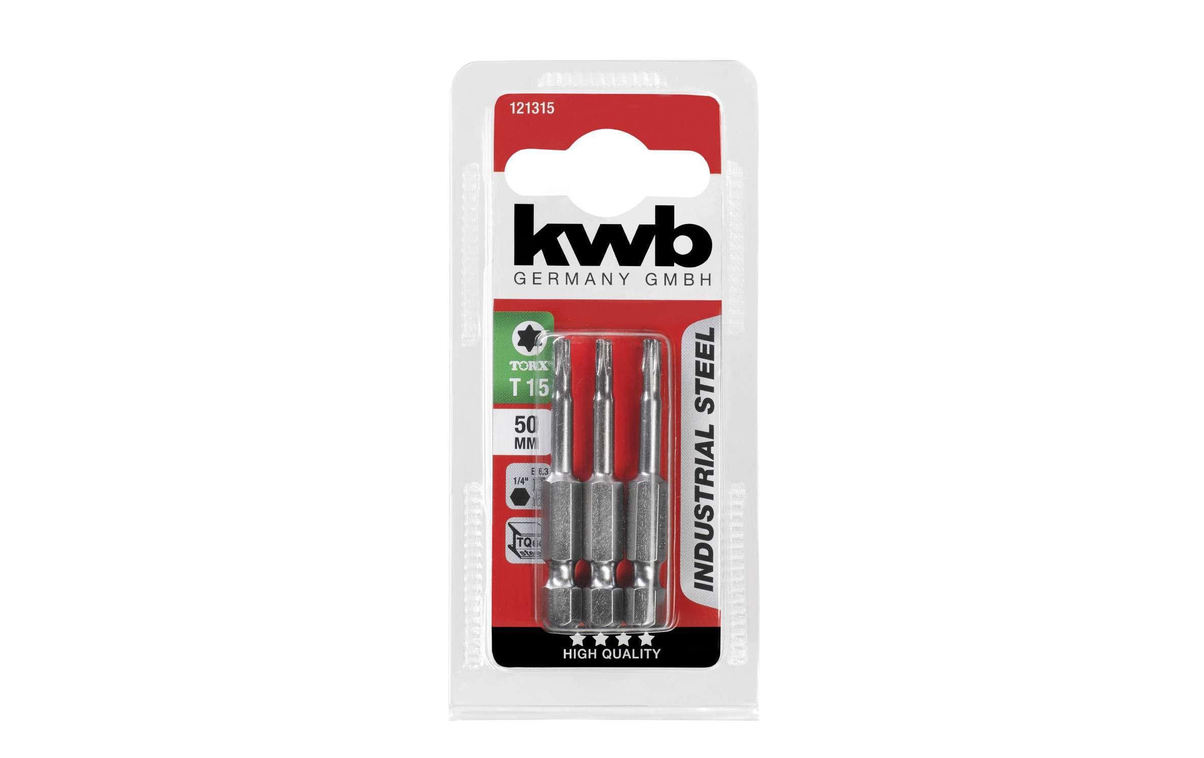 kwb Bit-Set 50 mm Torx 15 SB 3-teilig kwb Bit-Set 50 mm Torx 15 SB 3-teilig