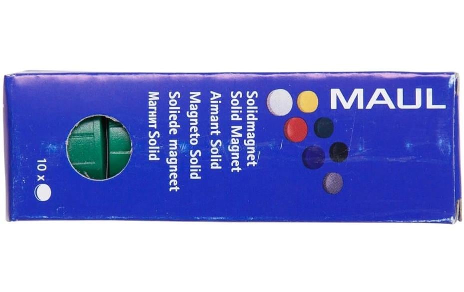 Maul Haftmagnet Solid Ø 32 mm, 800 g, Grün, 10 Stück