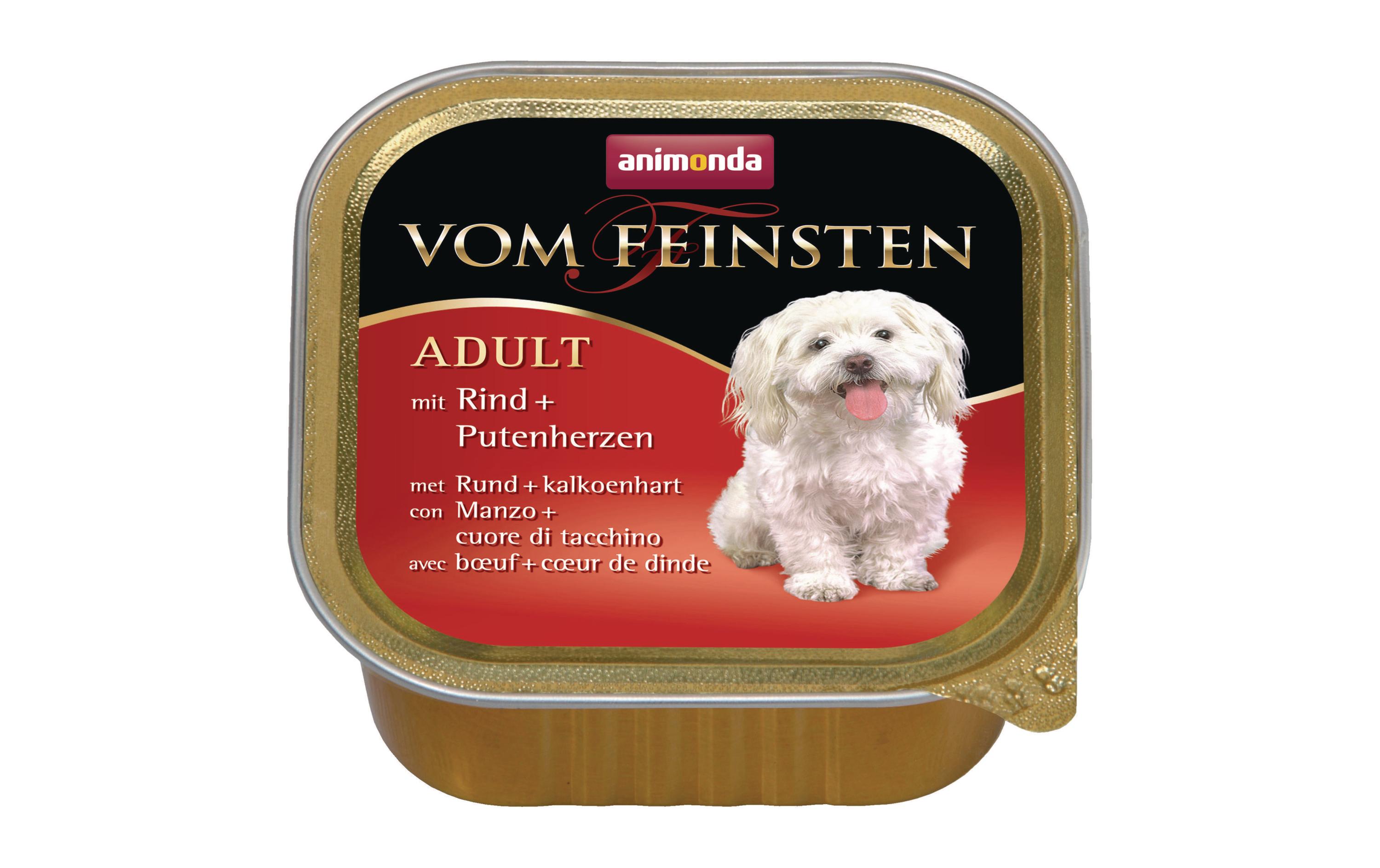 animonda Nassfutter Vom Feinsten Adult Rind & Putenherzen, 150 g